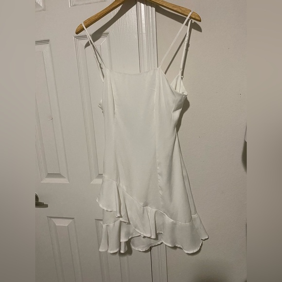 Francesca's Wyonnah Back Tie Ruffle Mini Dress- White Mini Dress small - Picture 9 of 14